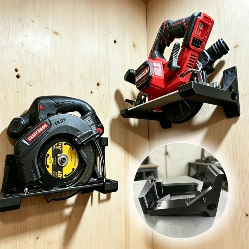 Wall-Mounted Bracket for 18V Circular Saw.