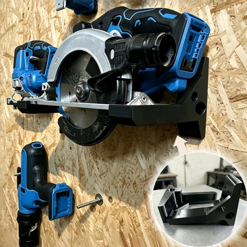 Wall-Mounted Bracket for 18V Circular Saw.