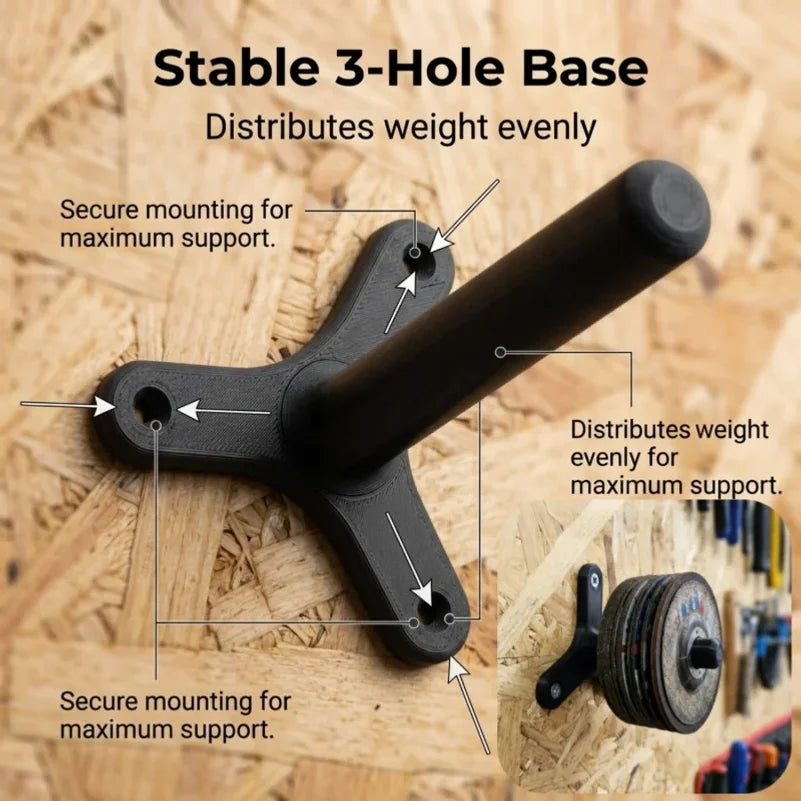 1Pcs Wall Mount Grinder Holder for 125mm Angle Grinder, Durable Plastic Tool Rack, Easy Install for Garage Workshop Storage